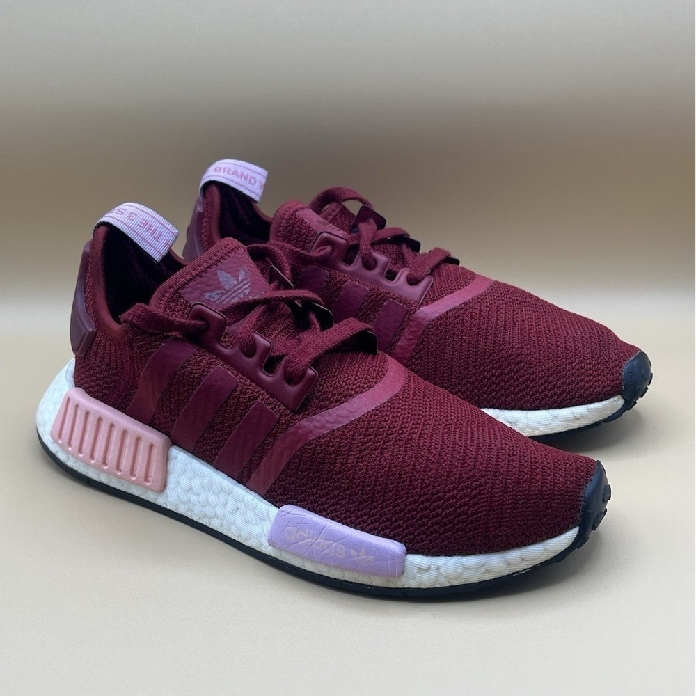 Adidas NMD R1 Burgundy Maroon Running Shoes - Women's Size 6.5 USED